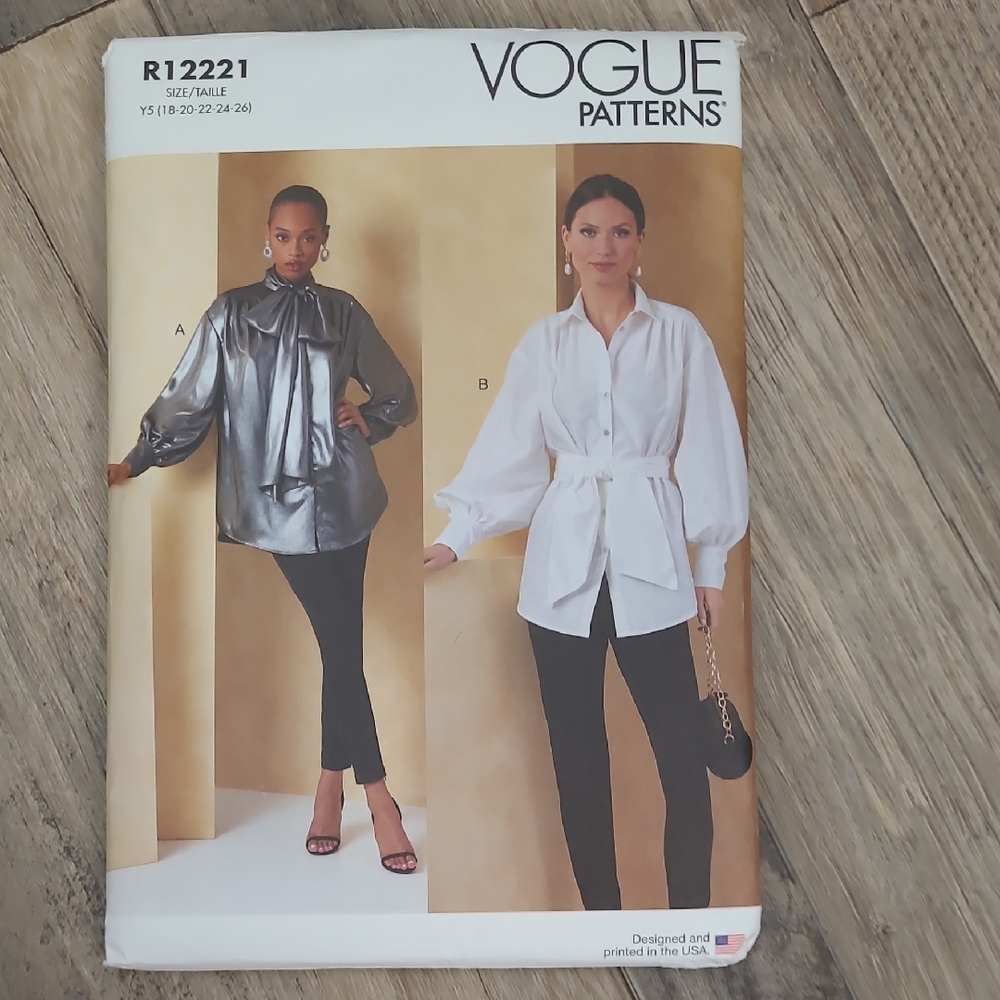 VOGUE Sewing Pattern R1221 Size Talle Statement Poet Blouses